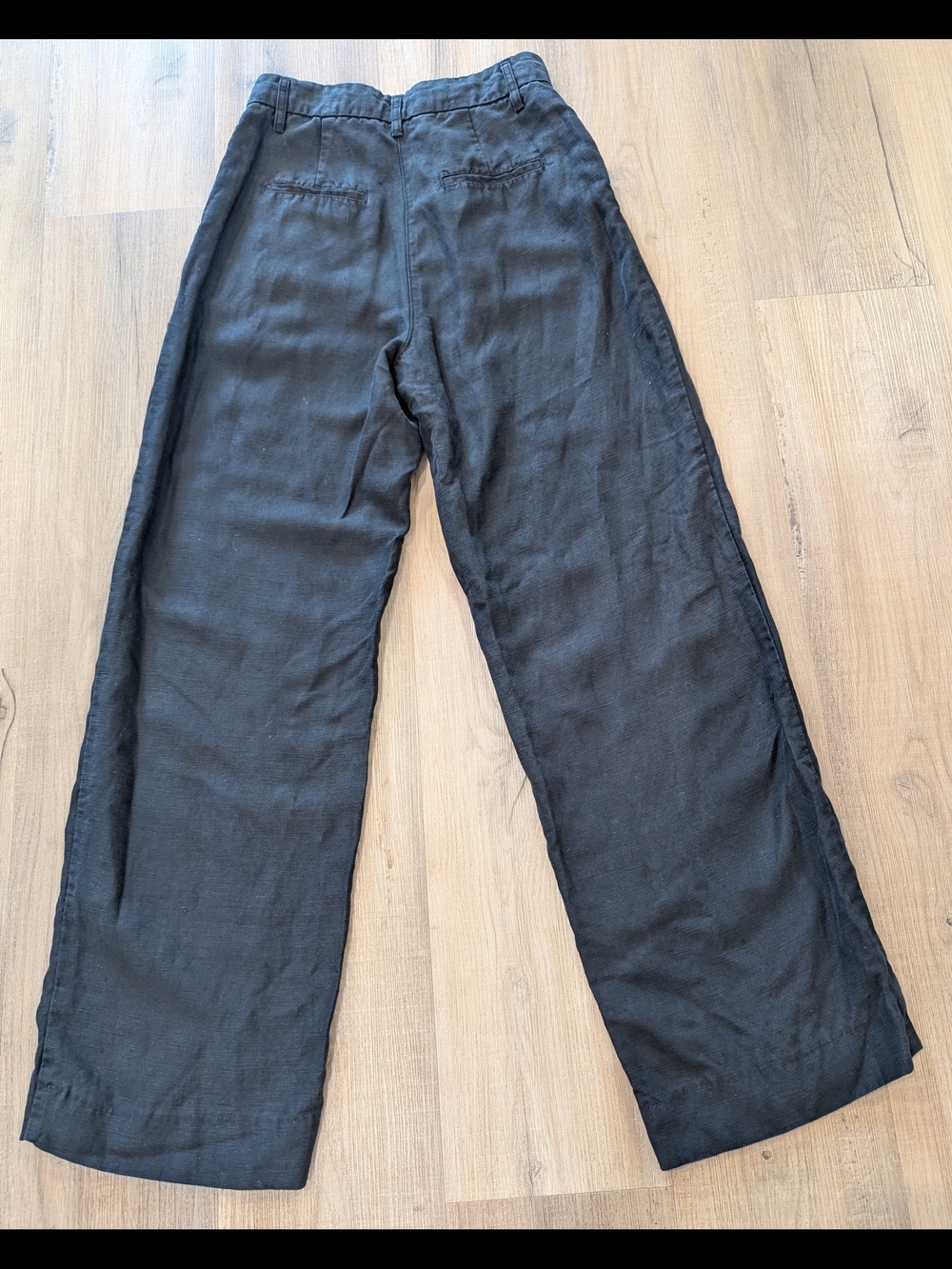 Aritzia Wilfred Black Wide-Leg High-Rise Linen-Blend Pants - Picture 4 of 9